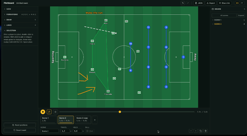 The board tilted into the 3D view